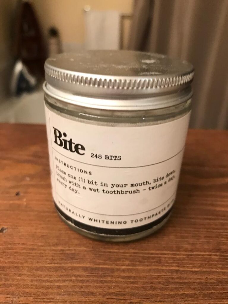 Bite toothpaste bits